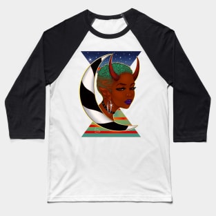 Crescent Demon | Black Fantasy Art Baseball T-Shirt